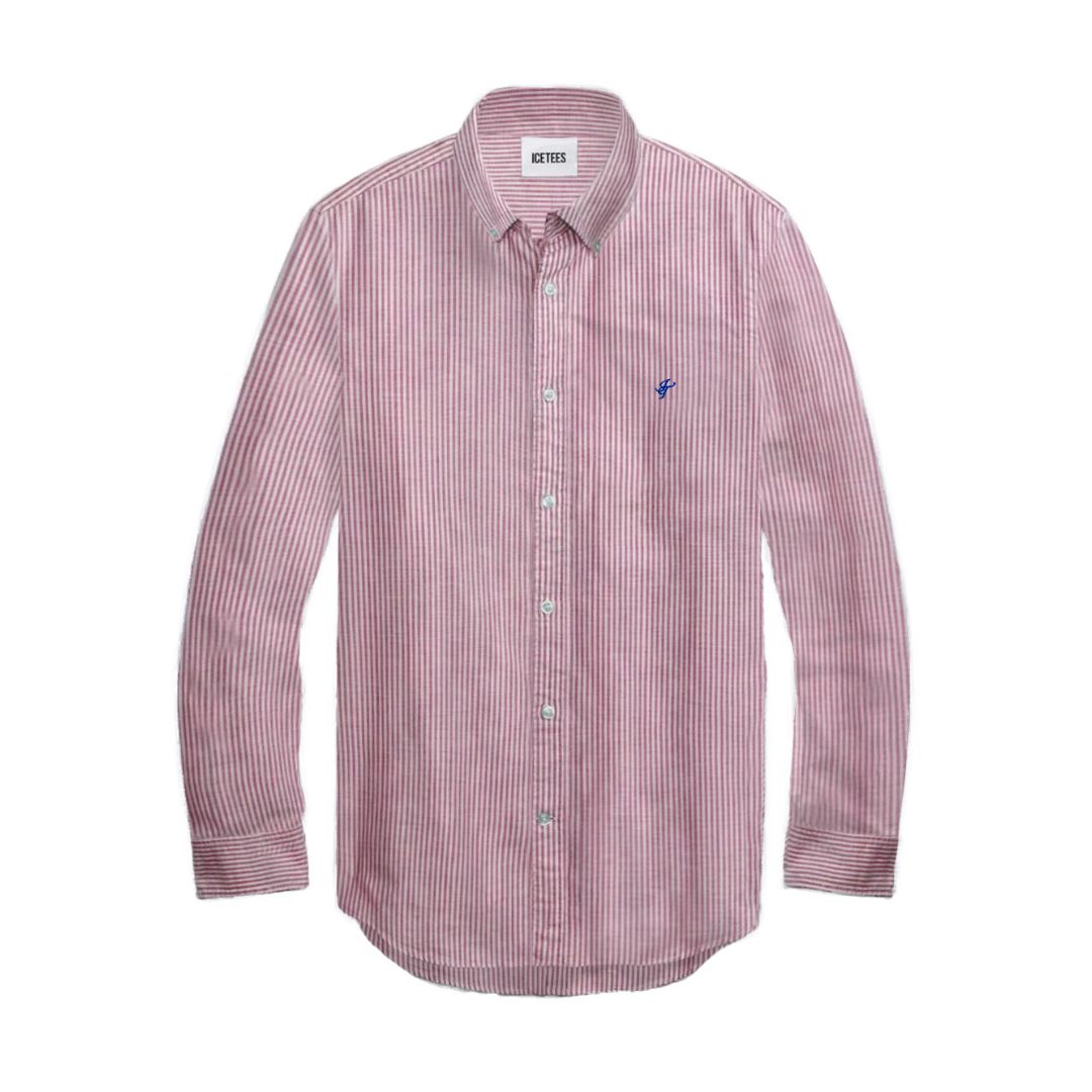 Icetees Stripped Man Shirt Rojo/Blanco