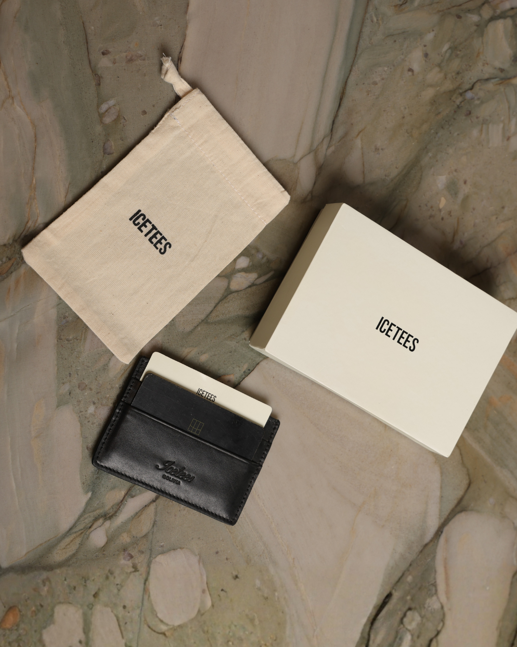 Icetees Leather Cardholder Black