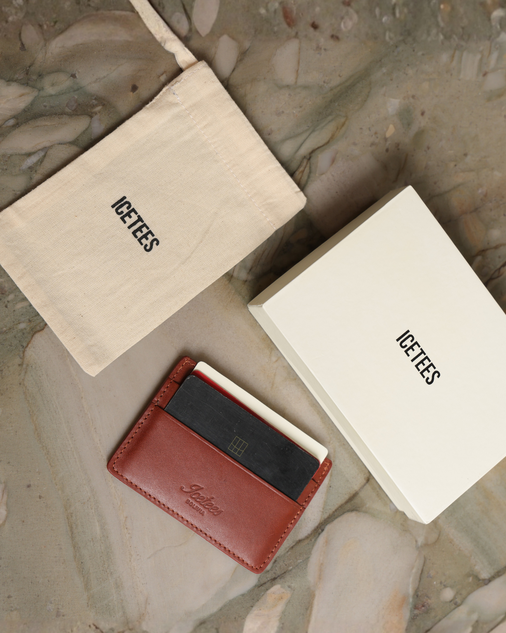 Icetees Leather Cardholder Gold