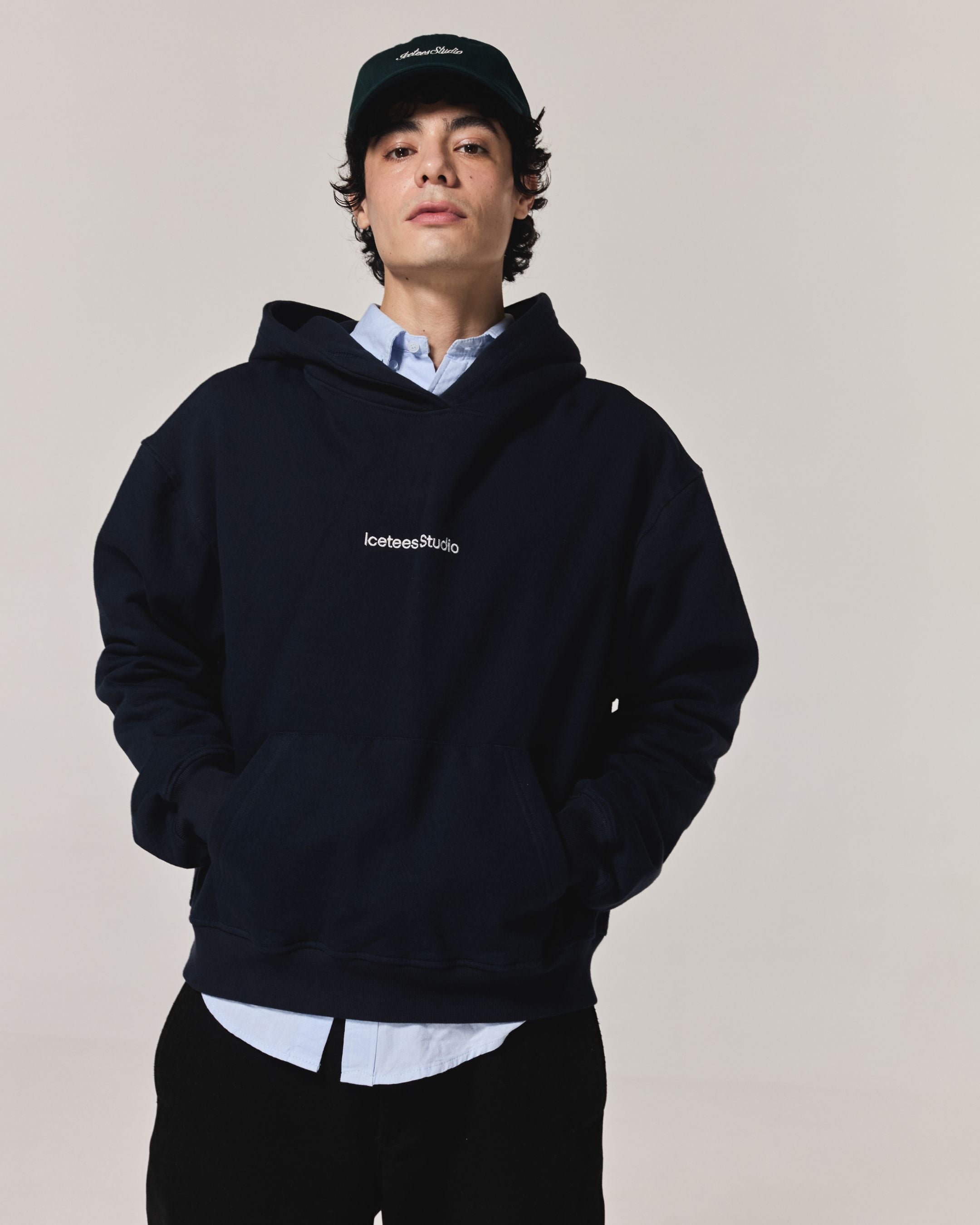 Icetees Studio Hoodie Boxy Navy