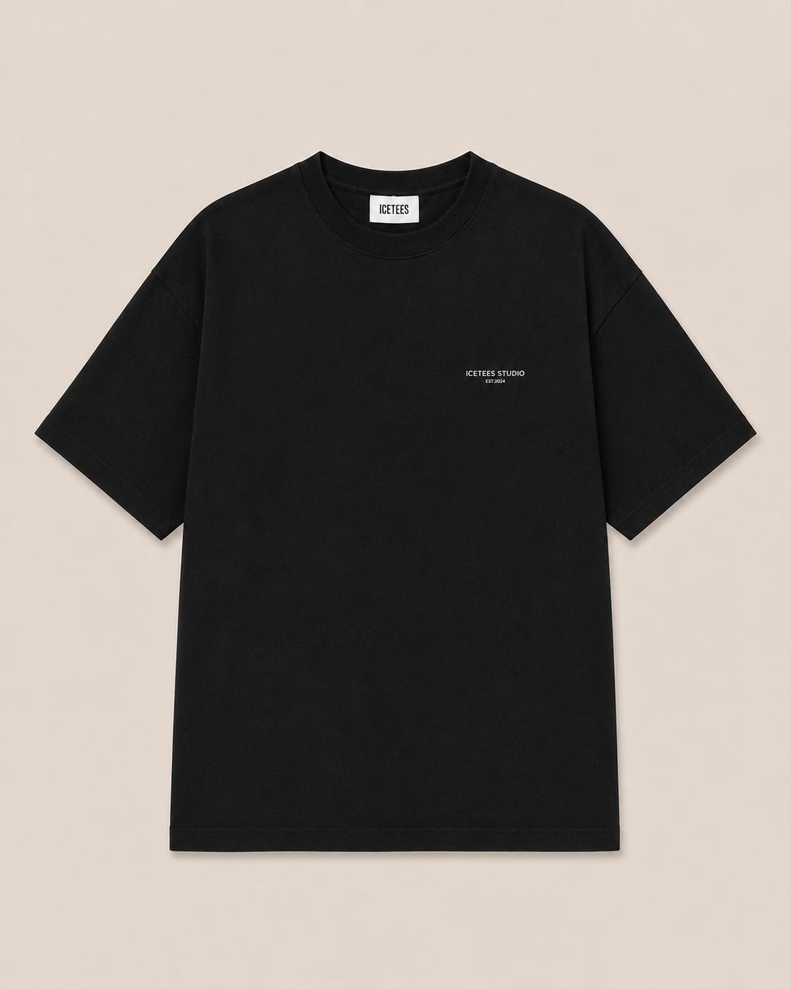 Icetees Black Micro Logo Tee