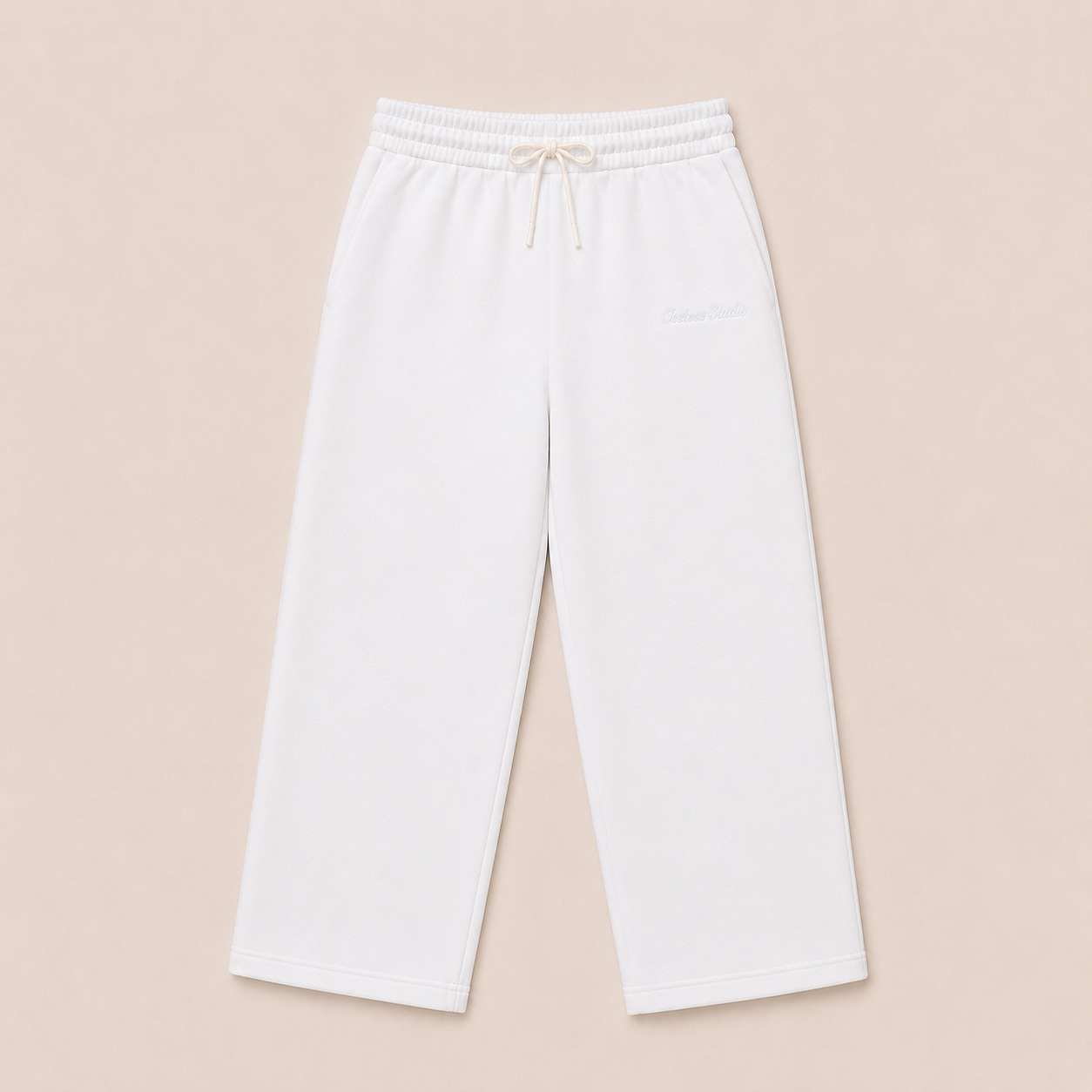 Icetees Straight Leg Sweatpants White