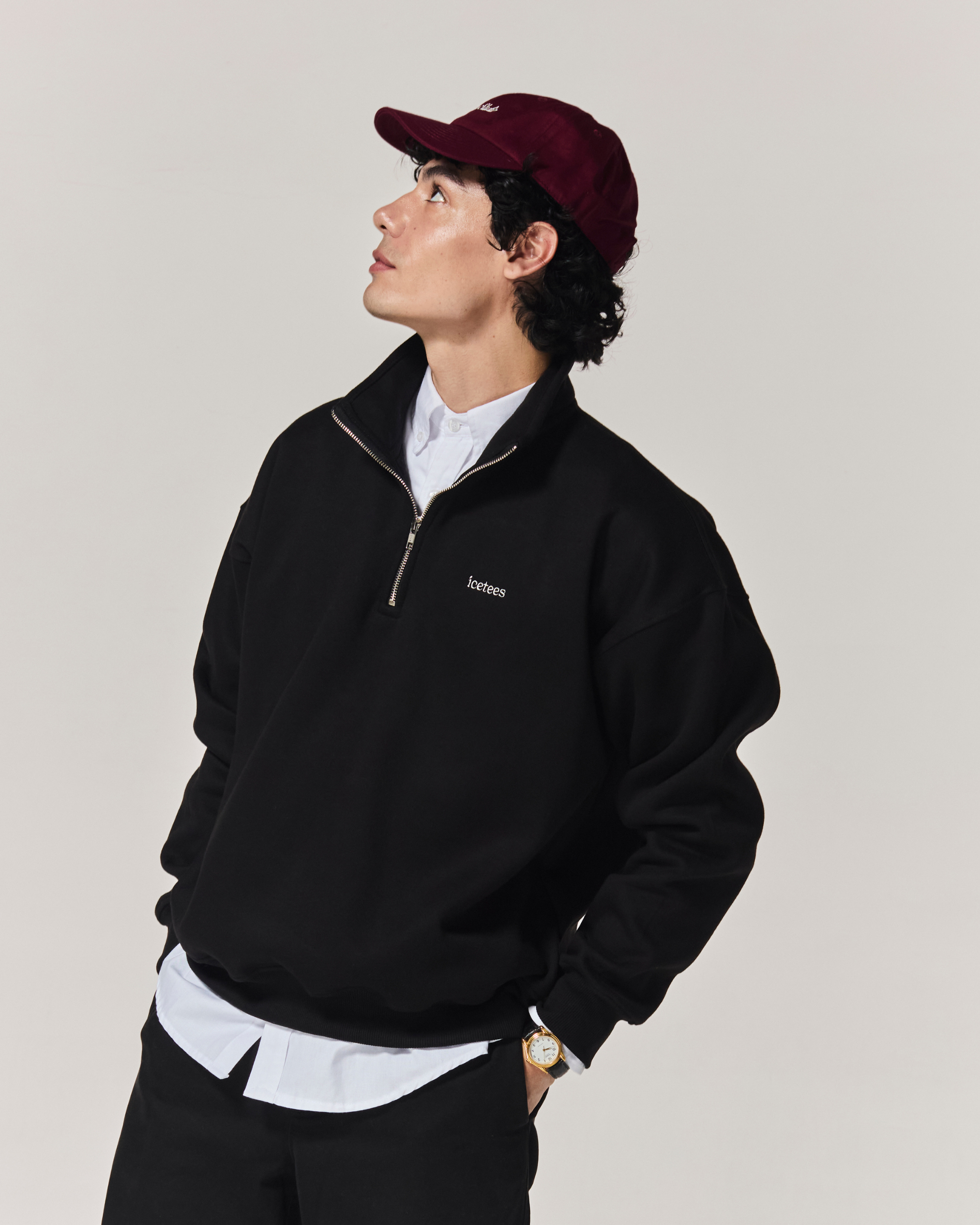 Icetees Quarter Zip Sweater Black
