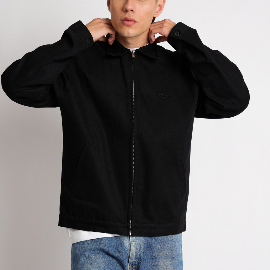 Icetees Unisex Work Jacket Black
