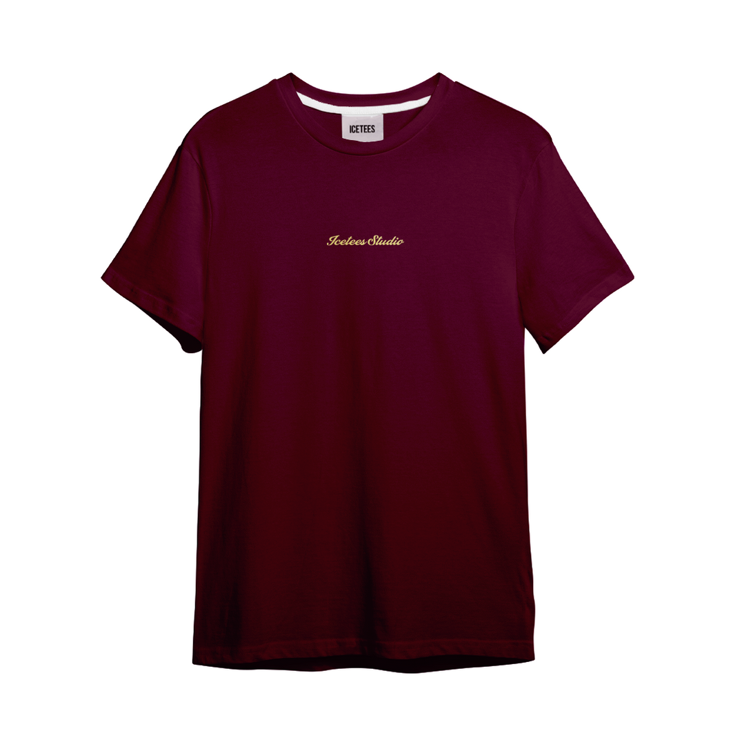 Polera Unisex Icetees Studio Logo Burgundy