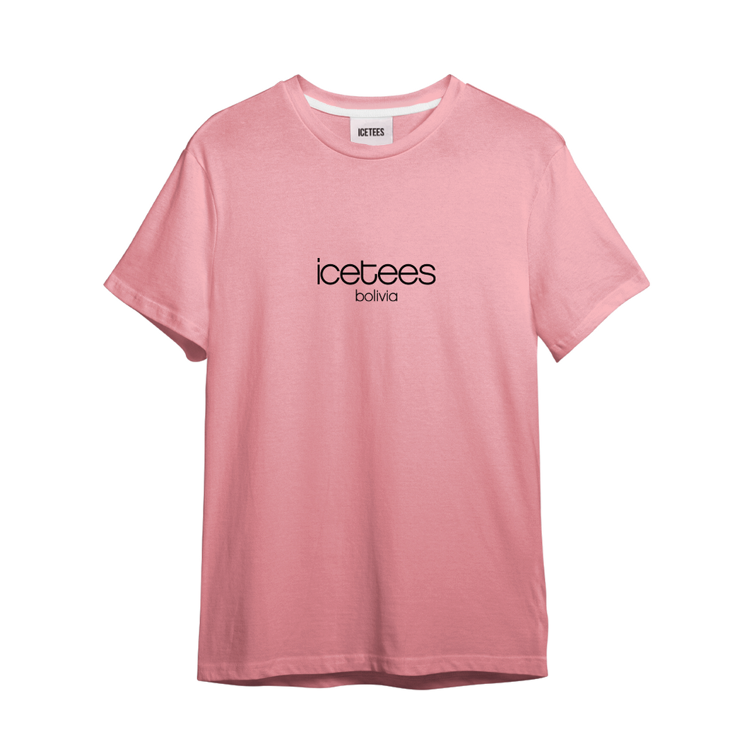 Polera Unisex Icetees Logo Flamingo Pink