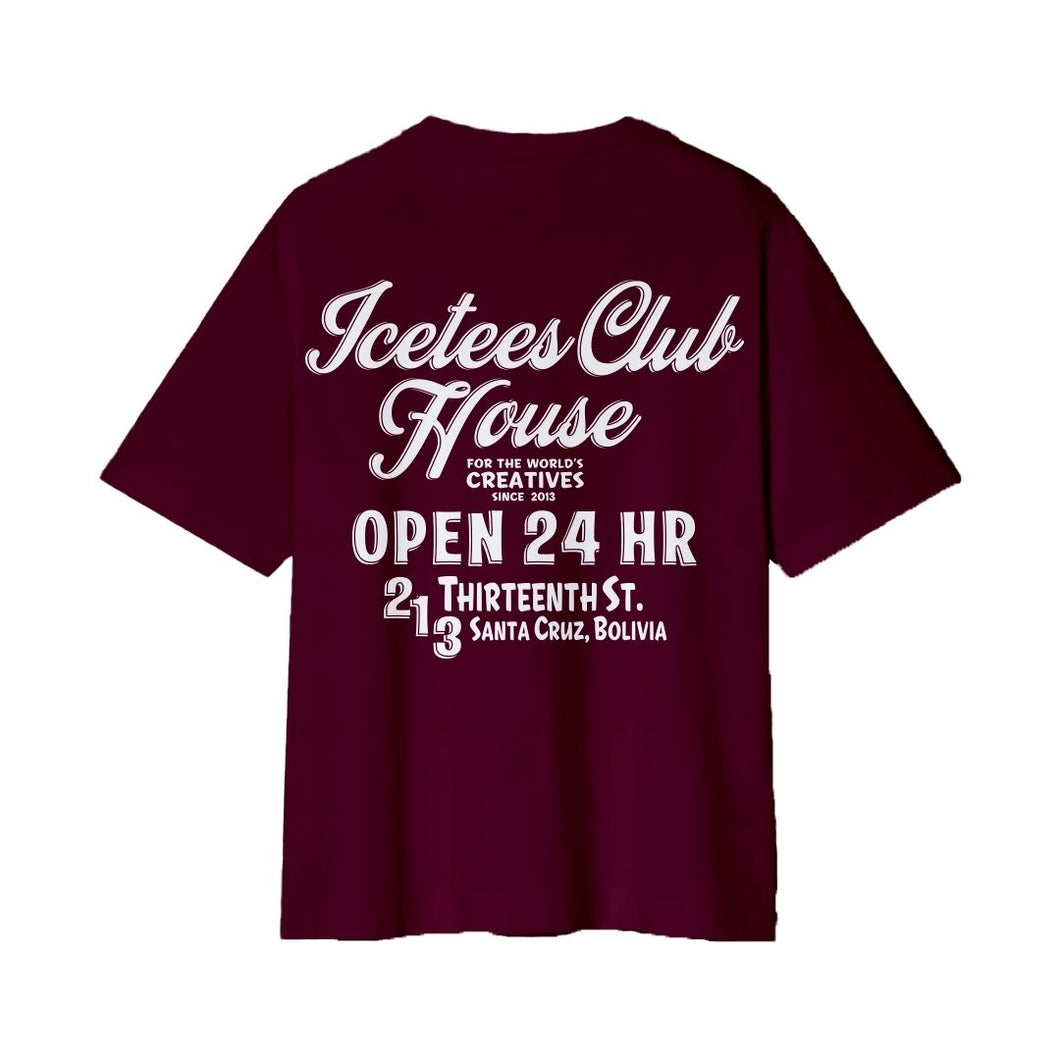 Polera Oversize Icetees Club House Burgundy