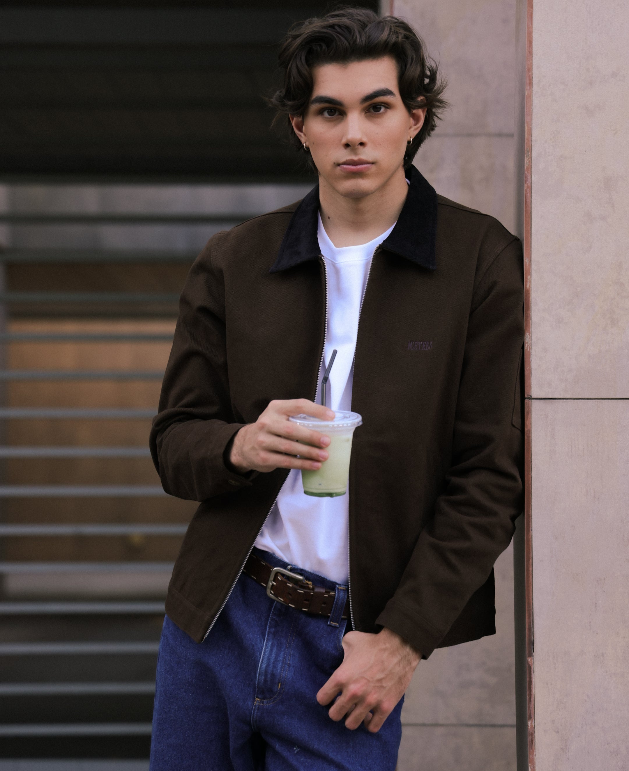Icetees Unisex Work Jacket Brown