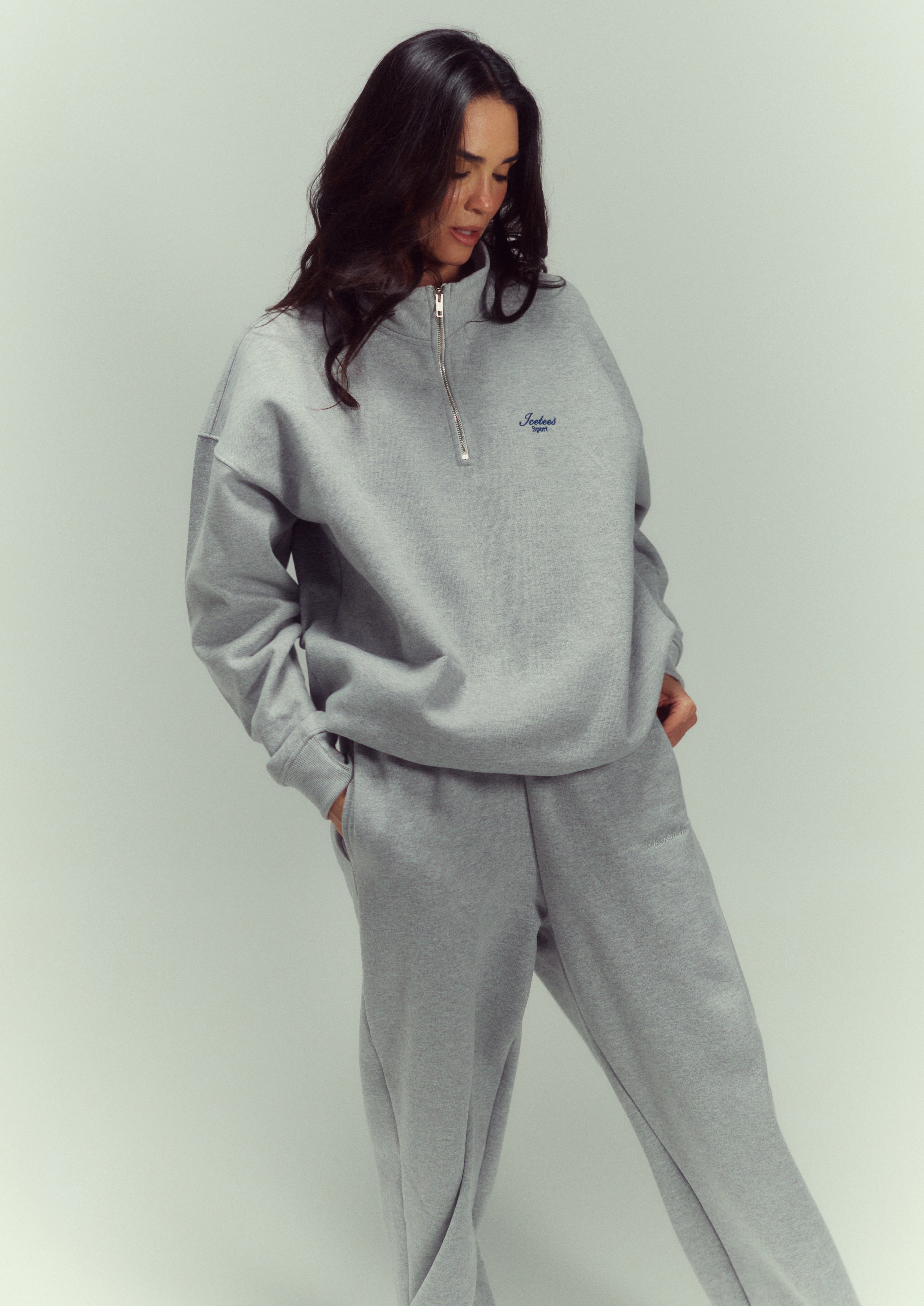 Icetees Straight Leg Sweatpants Gris Melange