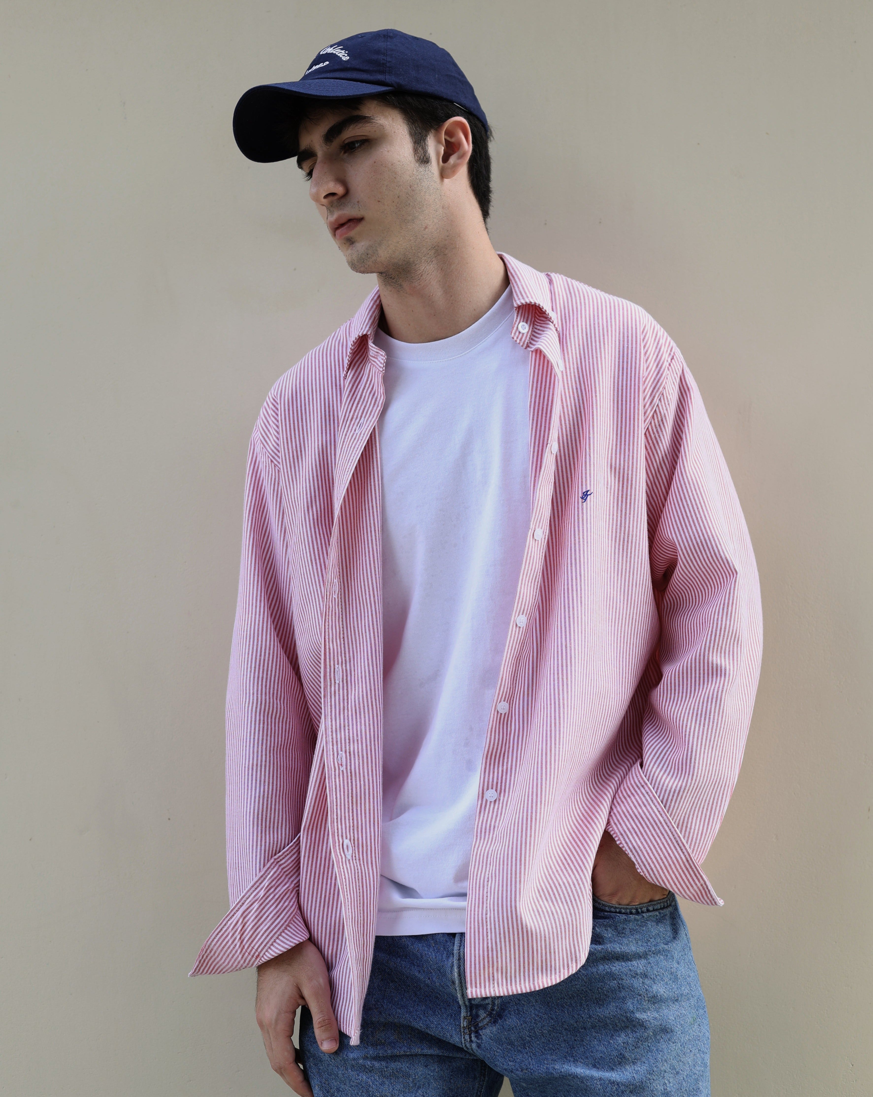 Icetees Stripped Man Shirt Rojo/Blanco