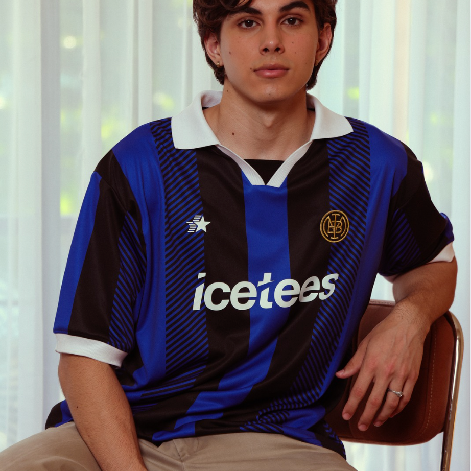 Icetees Blue Soccer  Jersey