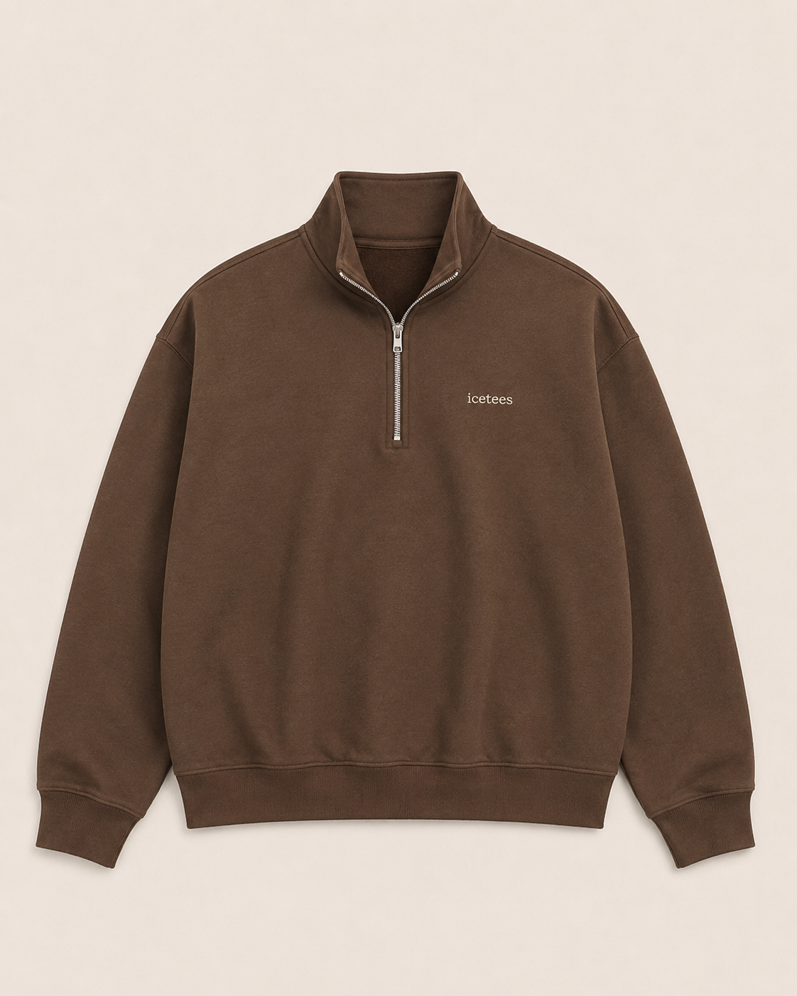 Icetees Quarter Zip Sweater Mocha