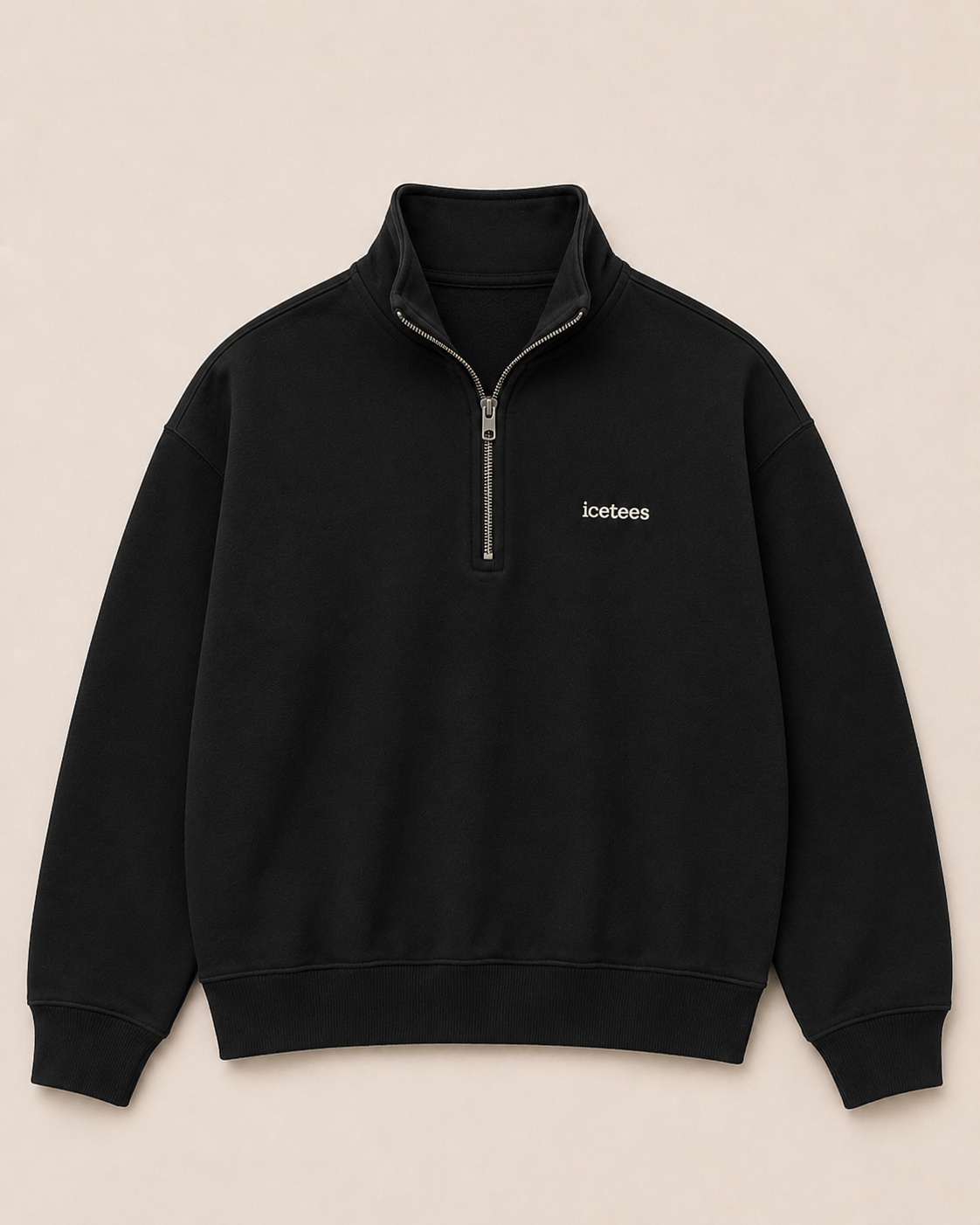 Icetees Quarter Zip Sweater Black